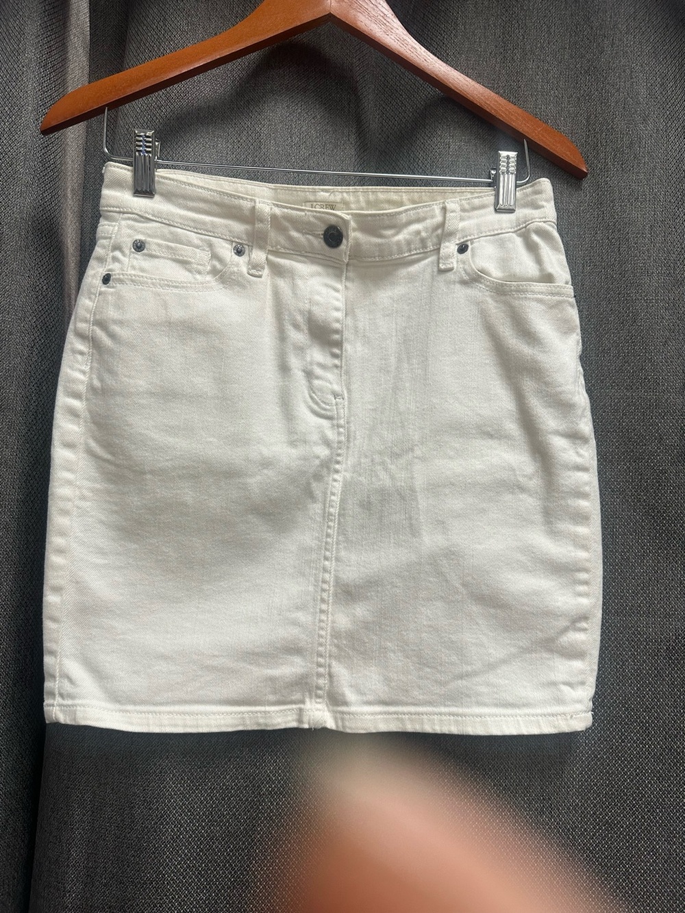 J. Crew White Denim Mini Skirt